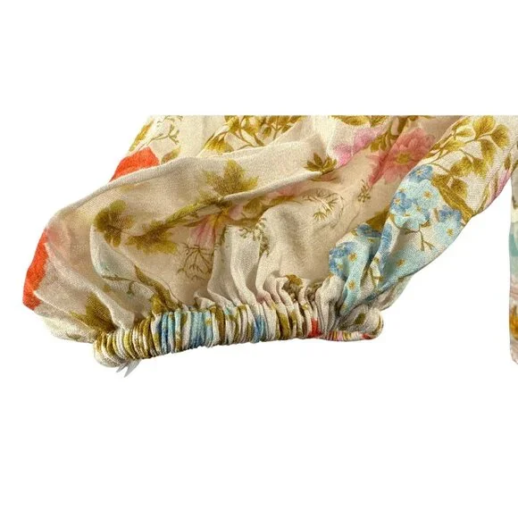 SPELL Women's Tunic Dress Pastel Floral Smocking Long Sleeve 233113N Size L - Picture 11 of 15